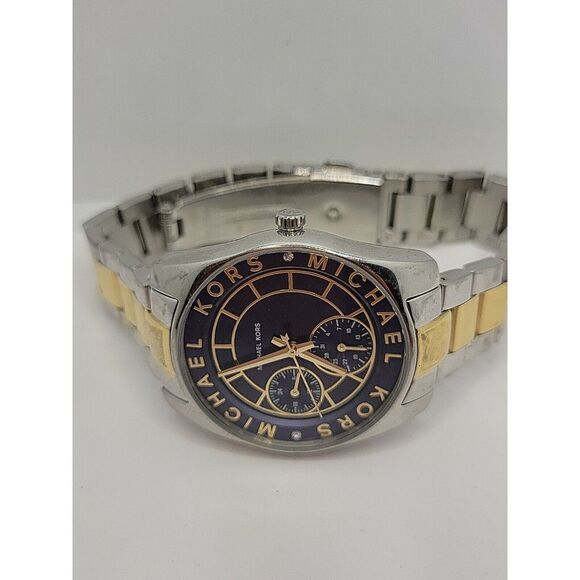 MICHAEL KORS MK6195 Women's Stainless Steel Analog Blue Dial Quartz Watch AM183 - Picture 7 of 11